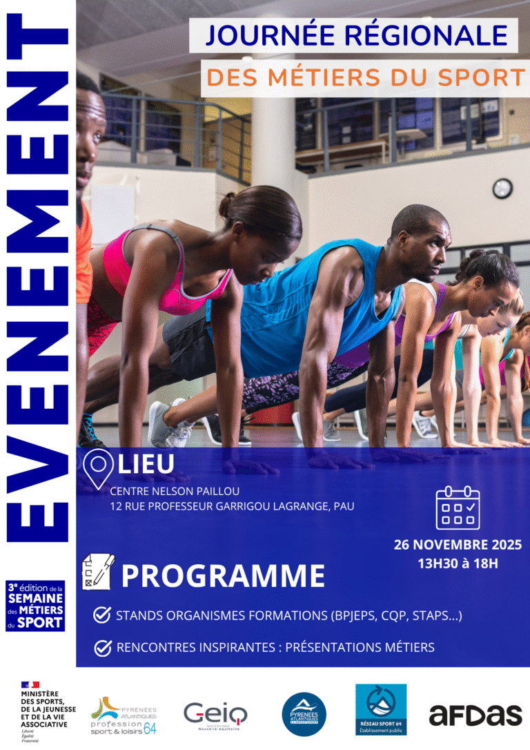 Affiche Journée métiers du sport 2025 - Pau